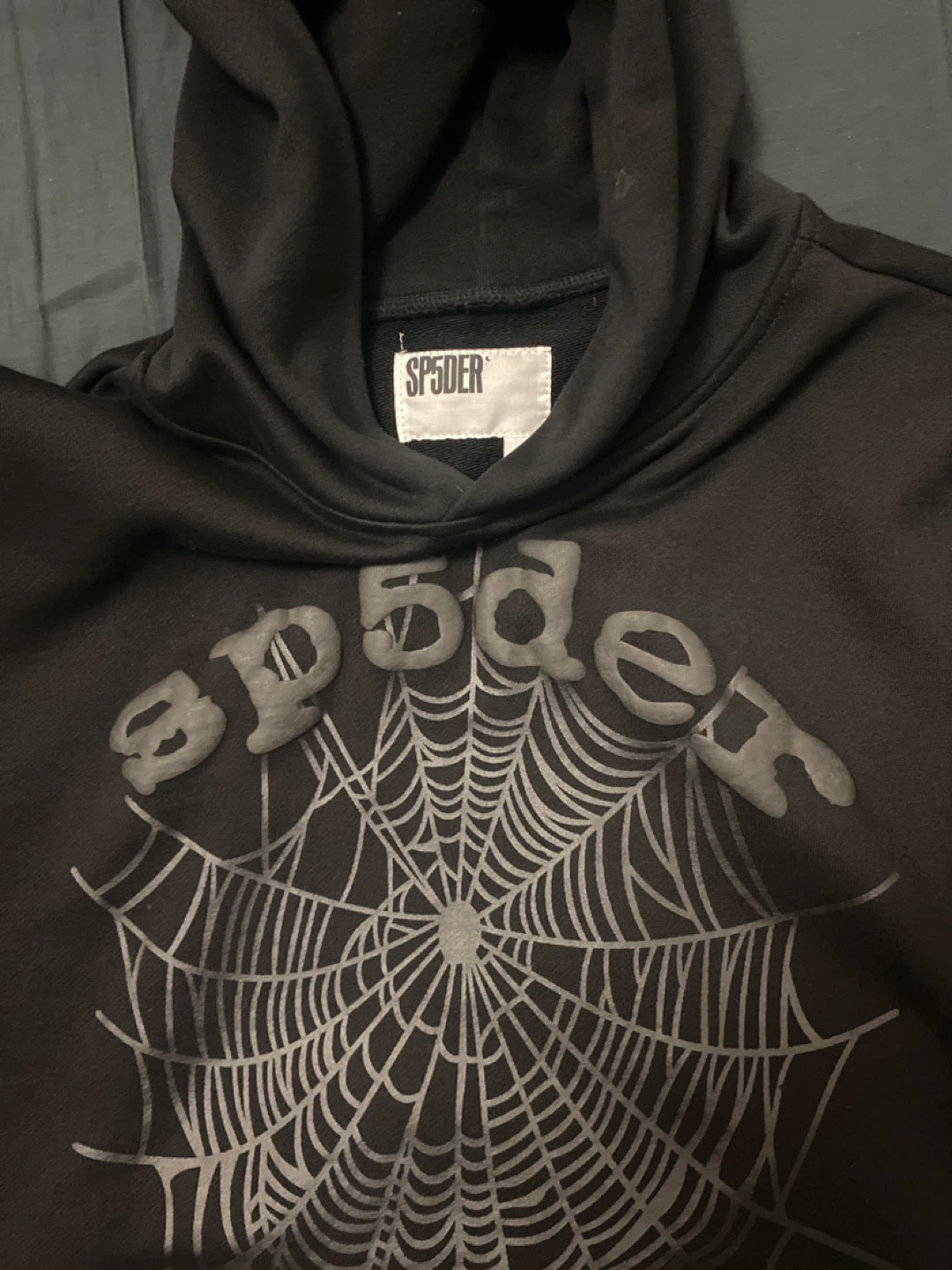 Black Sp5der Hoodie Size M