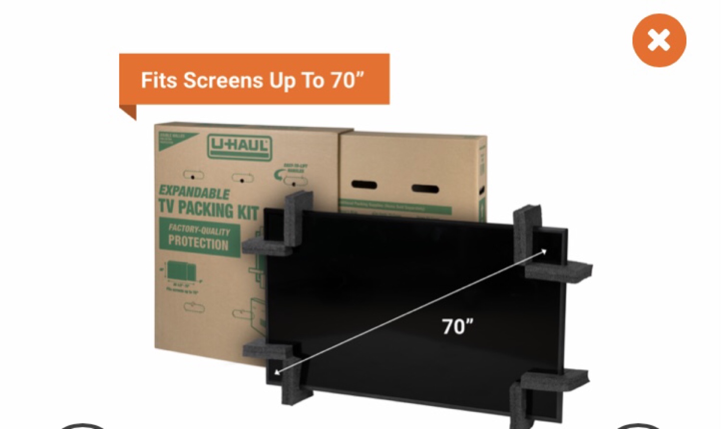 U-Haul Expandable TV Packing Kit for Screens up to 70" - photo 3