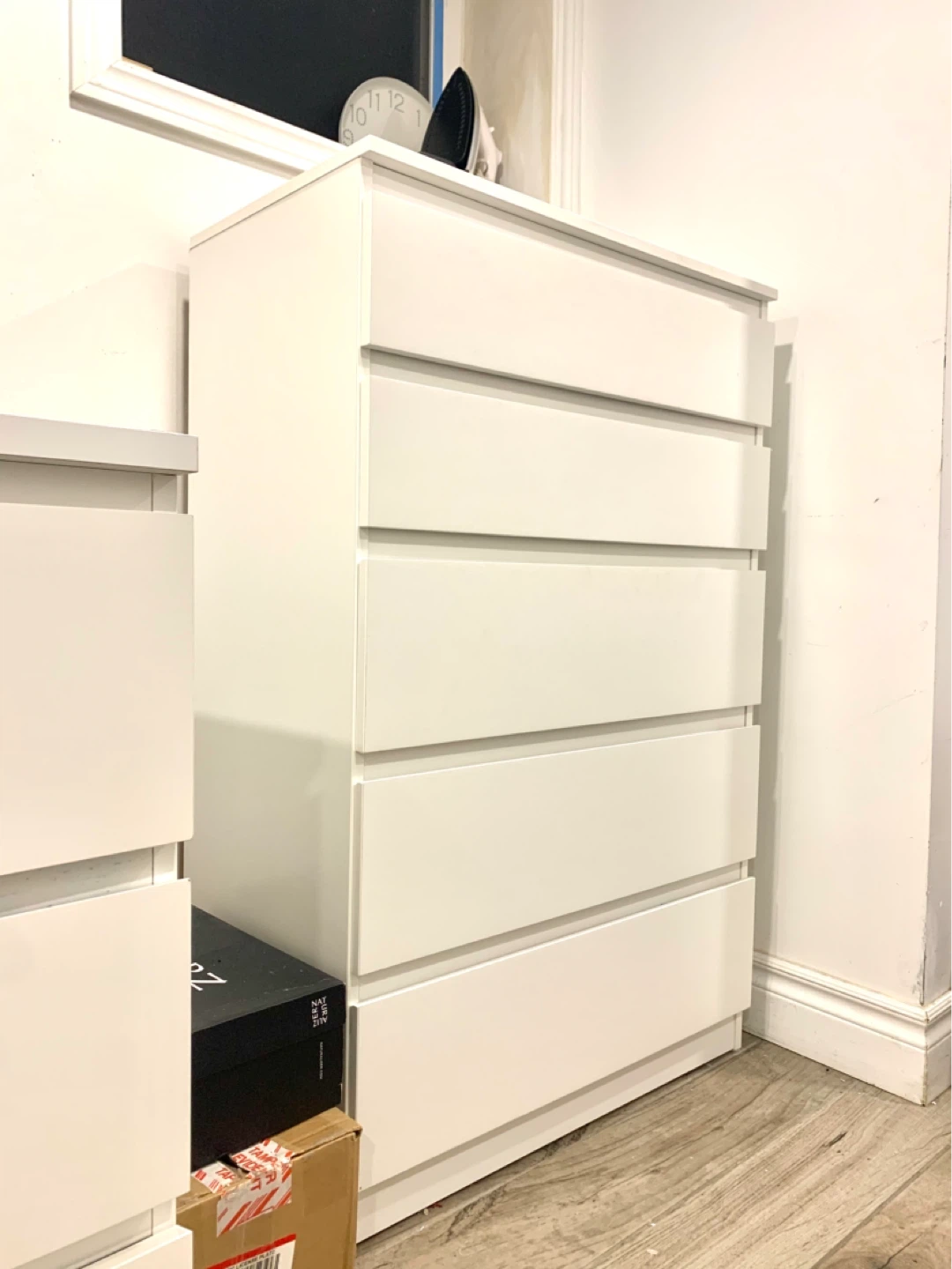 White IKEA MALM 5-Drawer Dresser