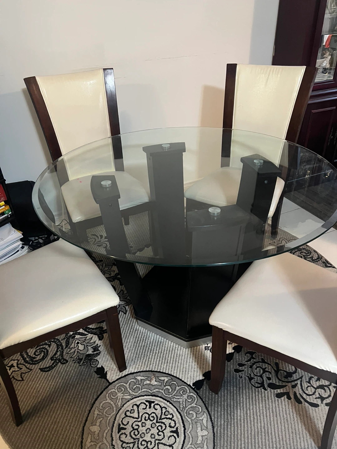 Glass Top Dining Table with 4 Chairs - photo 4