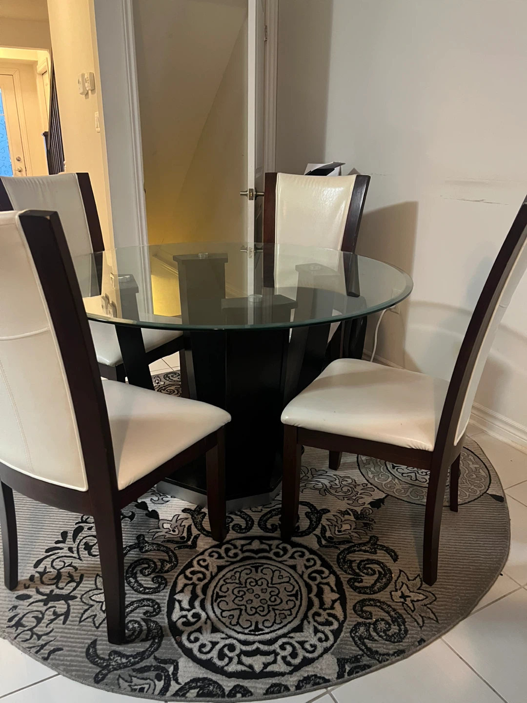 Glass Top Dining Table with 4 Chairs - photo 2