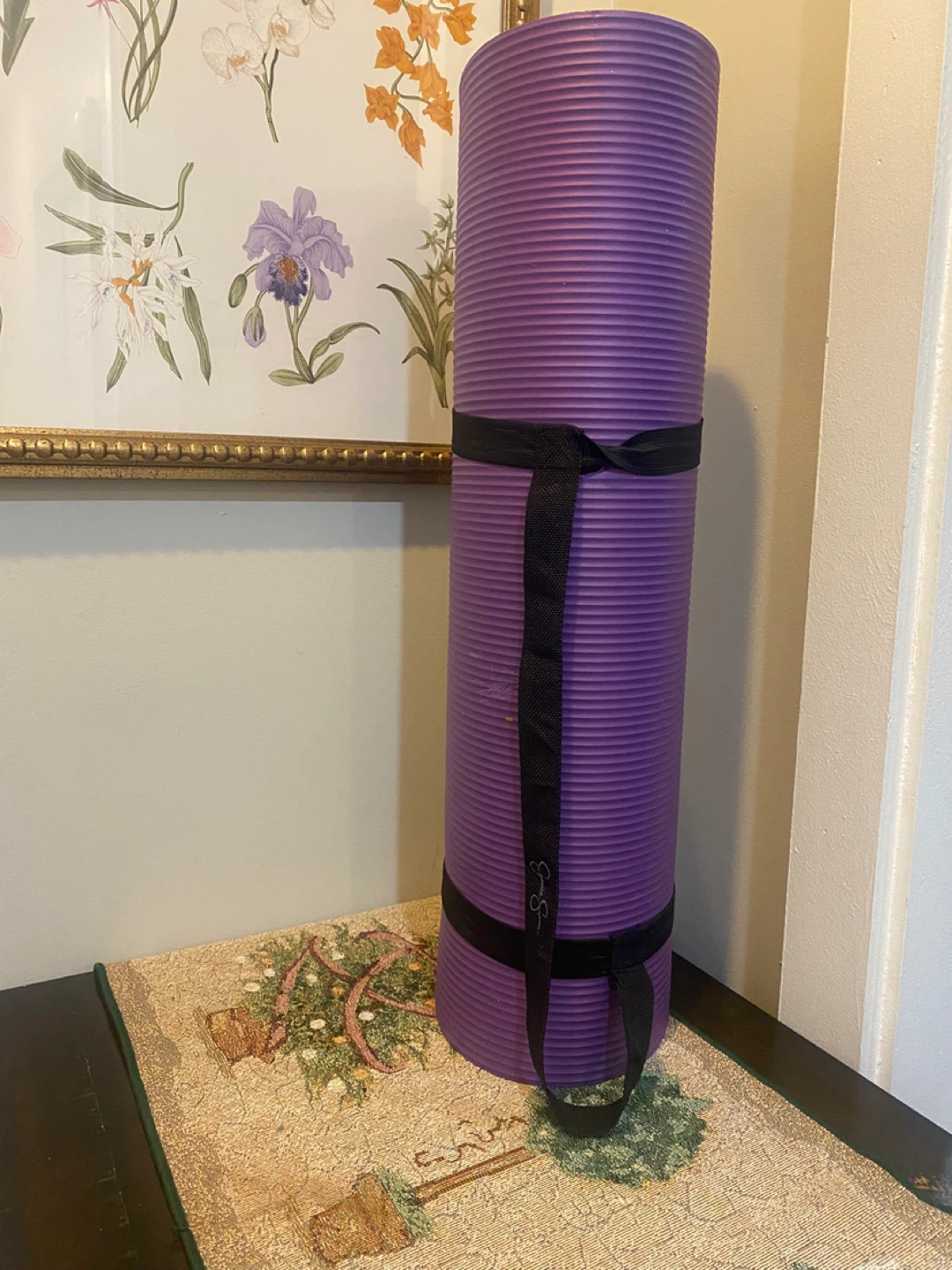 Jessica Simpson Purple Yoga Mat with Strap