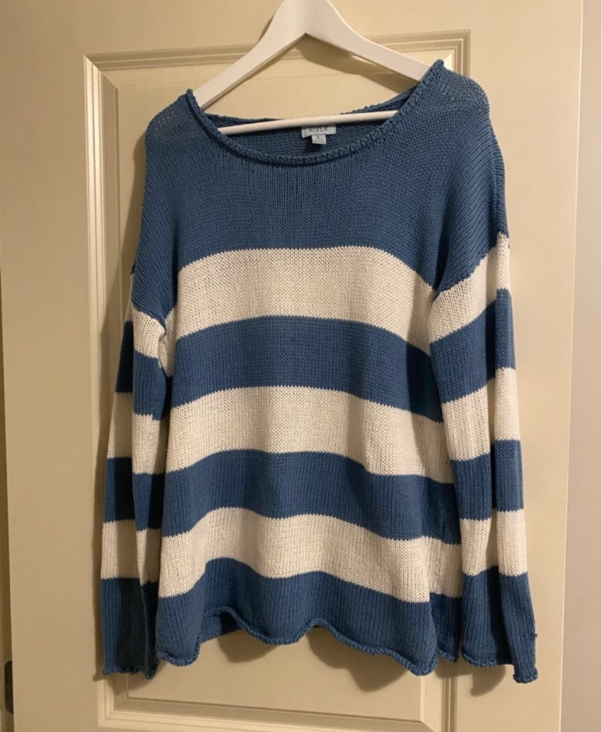 Blue and white Striped summer Sweater