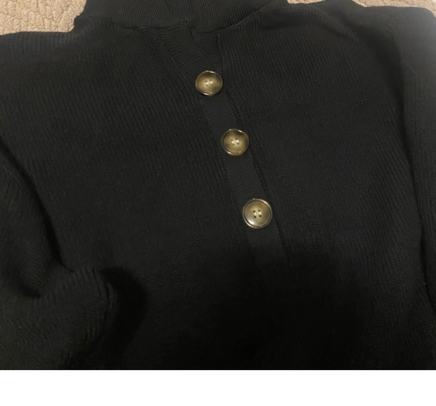 Black Knit Button-Front Sweater Dress - photo 2
