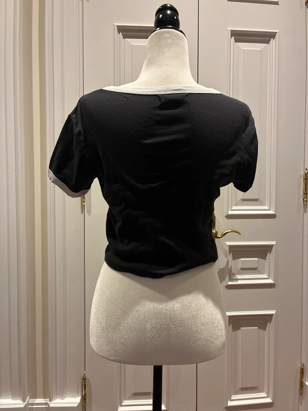 Black "Pardon My Frenchie" Crop Top - photo 2