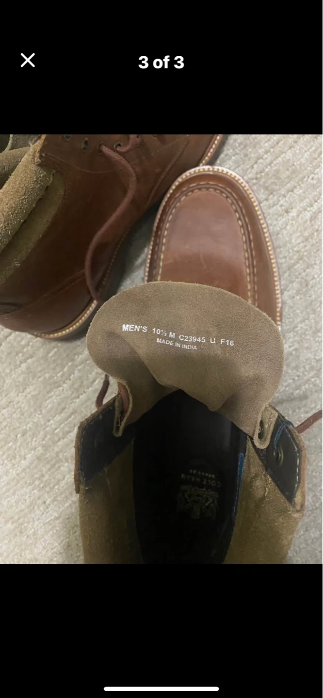 Cole Haan Men's Brown Leather Lace-Up Boots Size 10.5 - photo 2