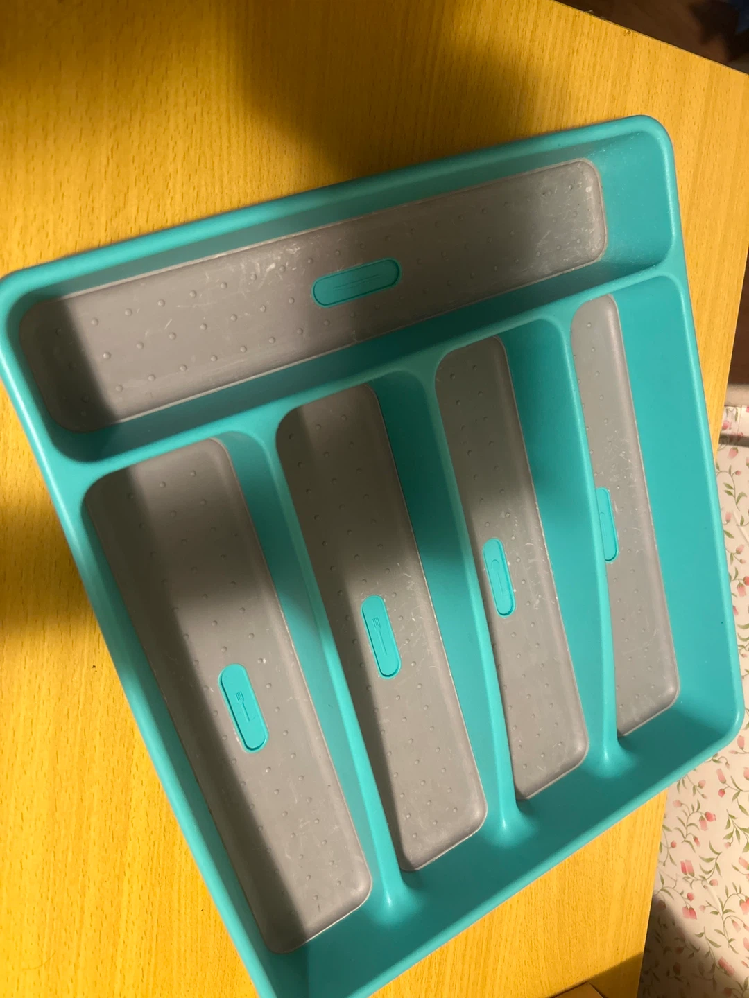 Turquoise Cutlery Organizer Tray