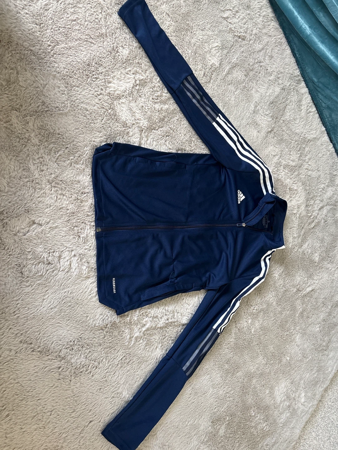 Adidas Navy Blue Full Zip Track Jacket AEROREADY