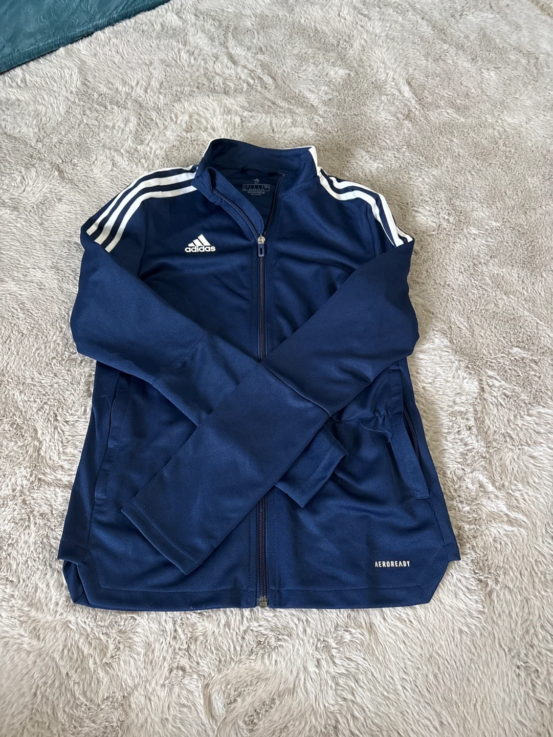 Adidas Navy Blue Full Zip Track Jacket AEROREADY - photo 2