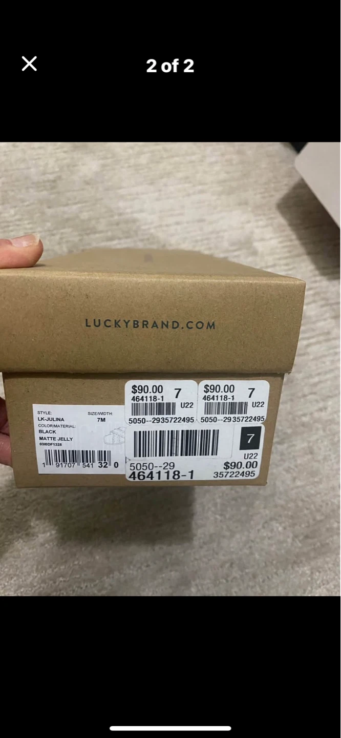 Lucky Brand LK-JULINA Flat Sandals Black Matte Jelly Size 7 - photo 2