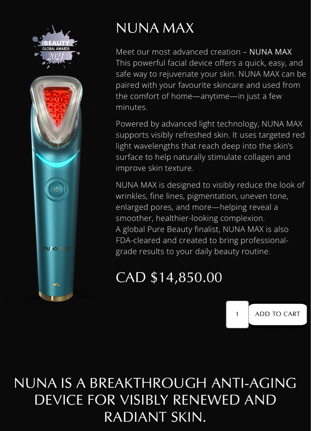 NUNA MAX Professional Skin Rejuvenation Anti-Aging Device - photo 2