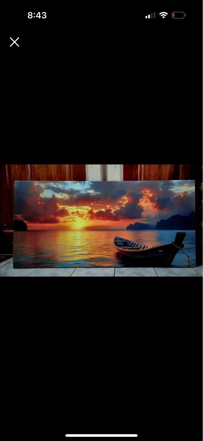 Canvas Wall Art - Sunset Boat Scene - photo 2