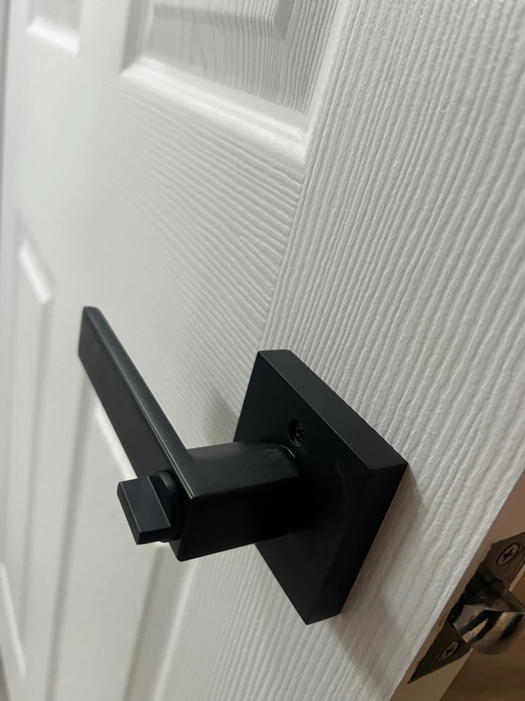 Matte Black Modern Door Lever Set - photo 4