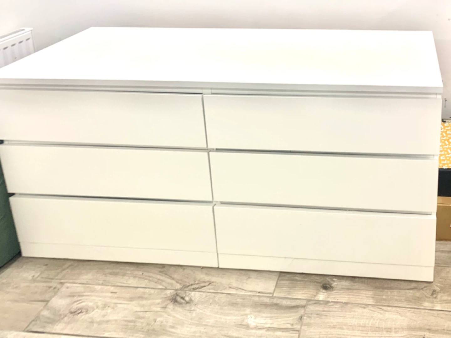 White IKEA STORKLINTA 6-Drawer Dresser