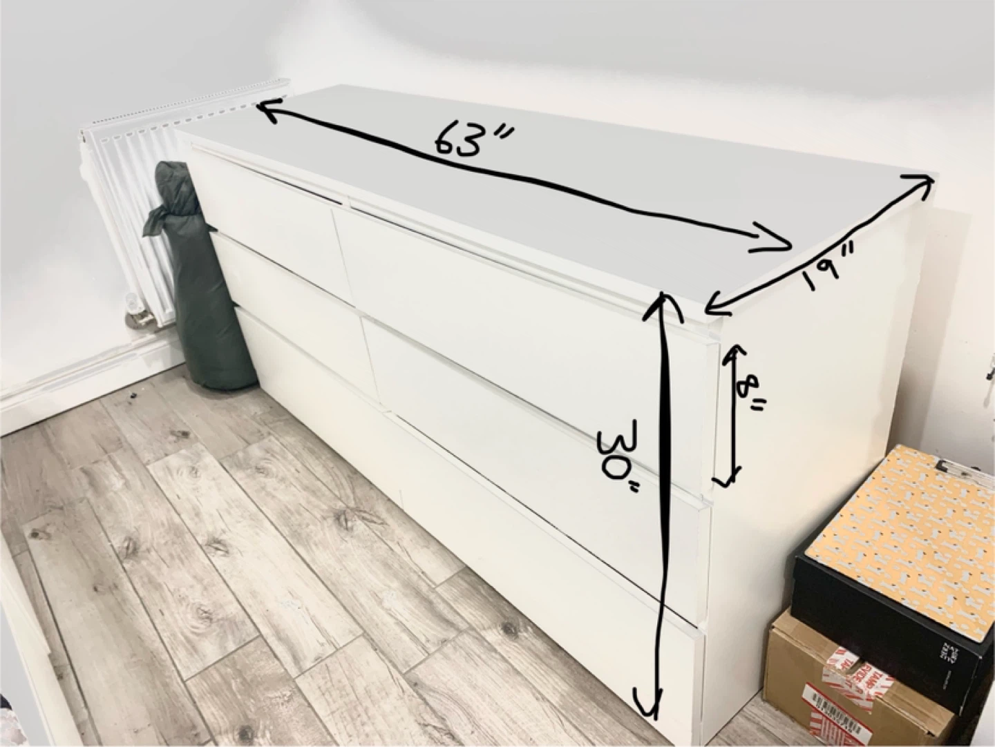 White IKEA STORKLINTA 6-Drawer Dresser - photo 3