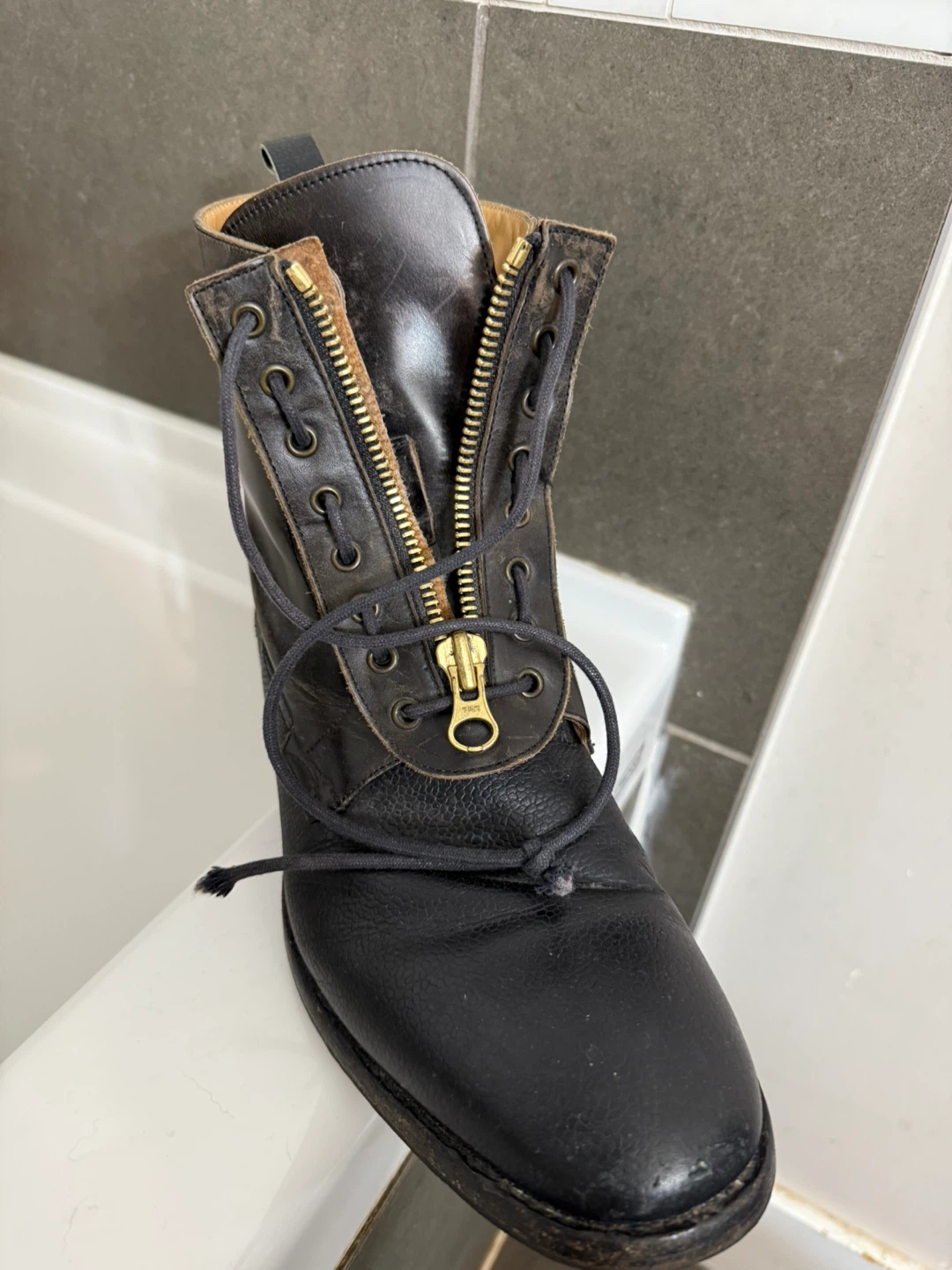 S. Moritz Sport Leather Boots Alexander McQueen size 12 - photo 2