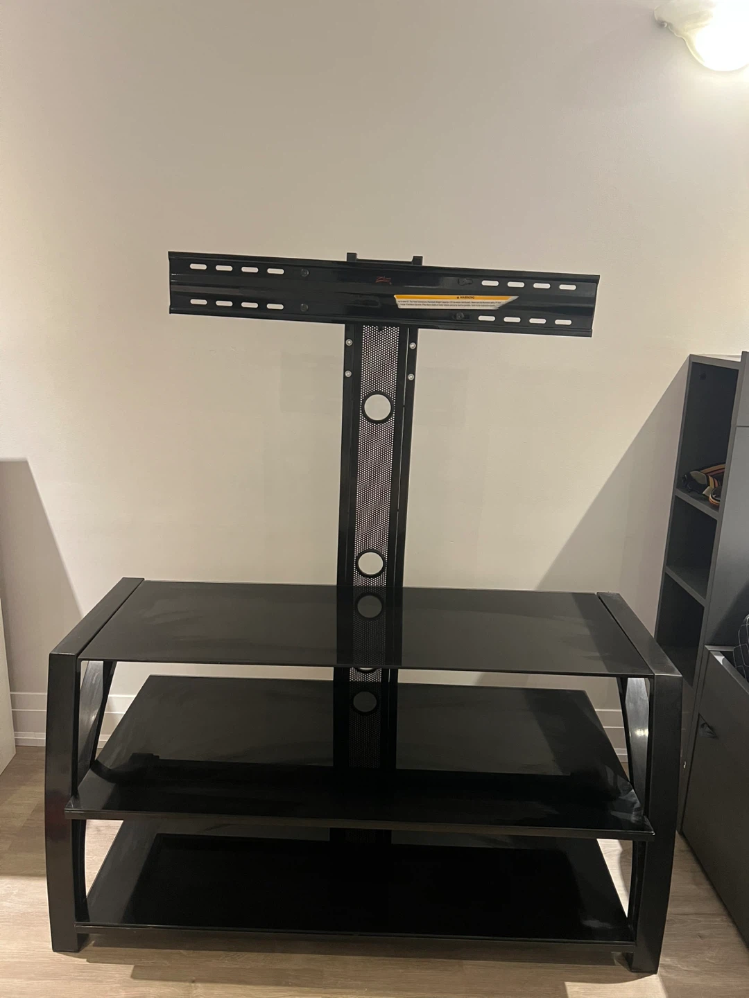 Black Glass TV Stand with Mount