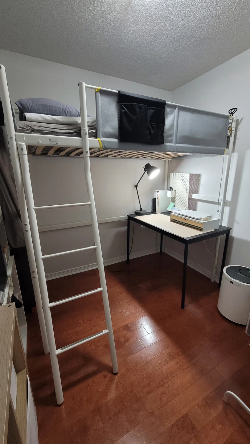 IKEA VITVAL Loft Bed Frame White/Light Gray Twin - photo 2