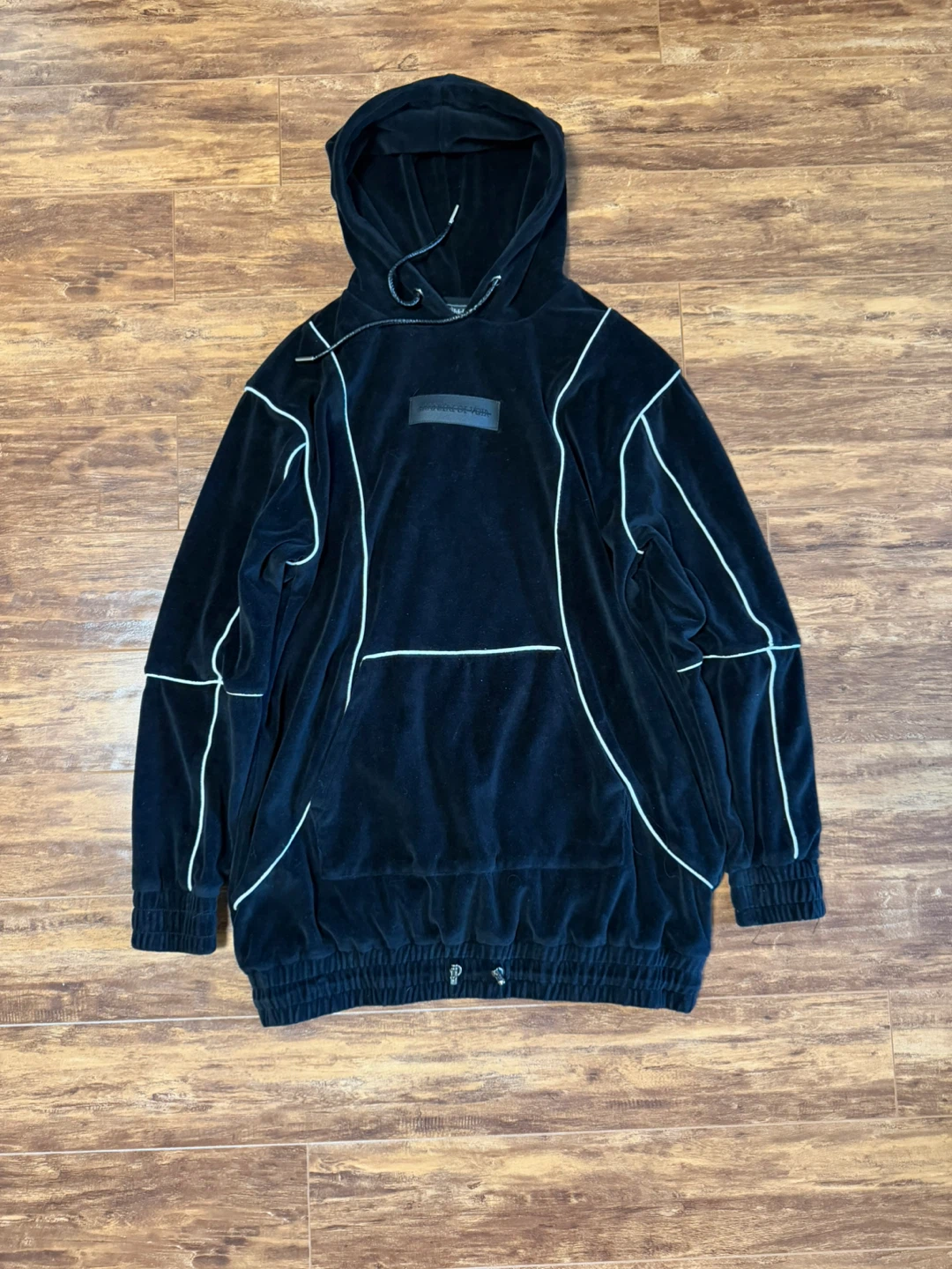 MANIERE DE VOIR Black Velour Hoodie - photo 2