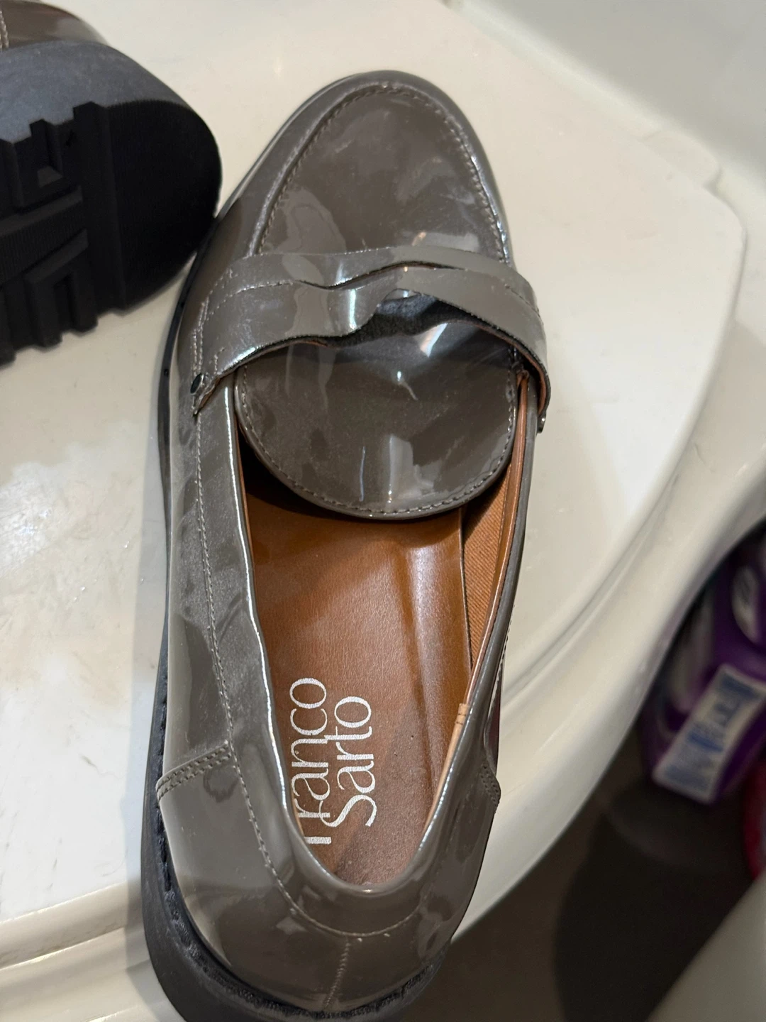 Franco Sarto Cassandra Loafers - Grey Patent Leather - photo 4