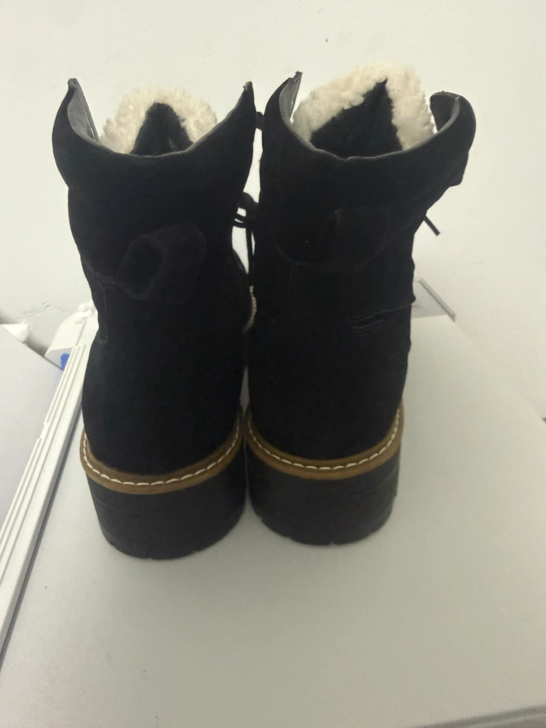 Time and Tru Black Suede Sherpa Lined Boots - Size 11 - photo 3