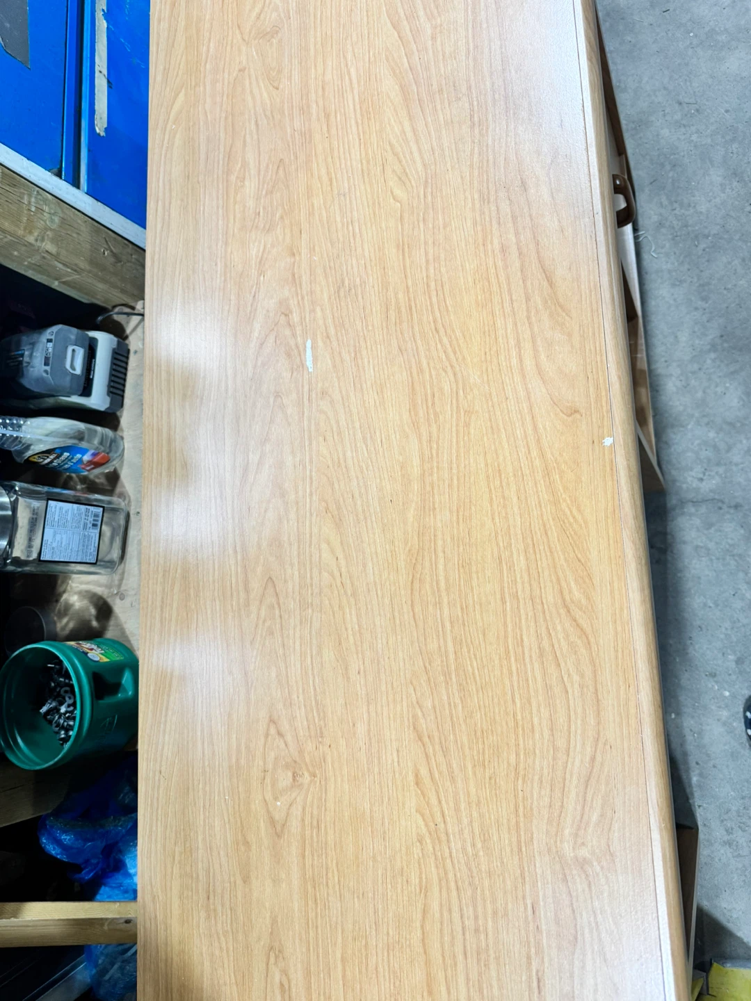 Light Wood Computer Desk with Keyboard Tray and Cabinet - photo 5