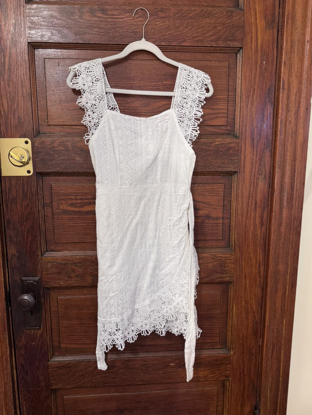 White Eyelet Lace Dress - Small