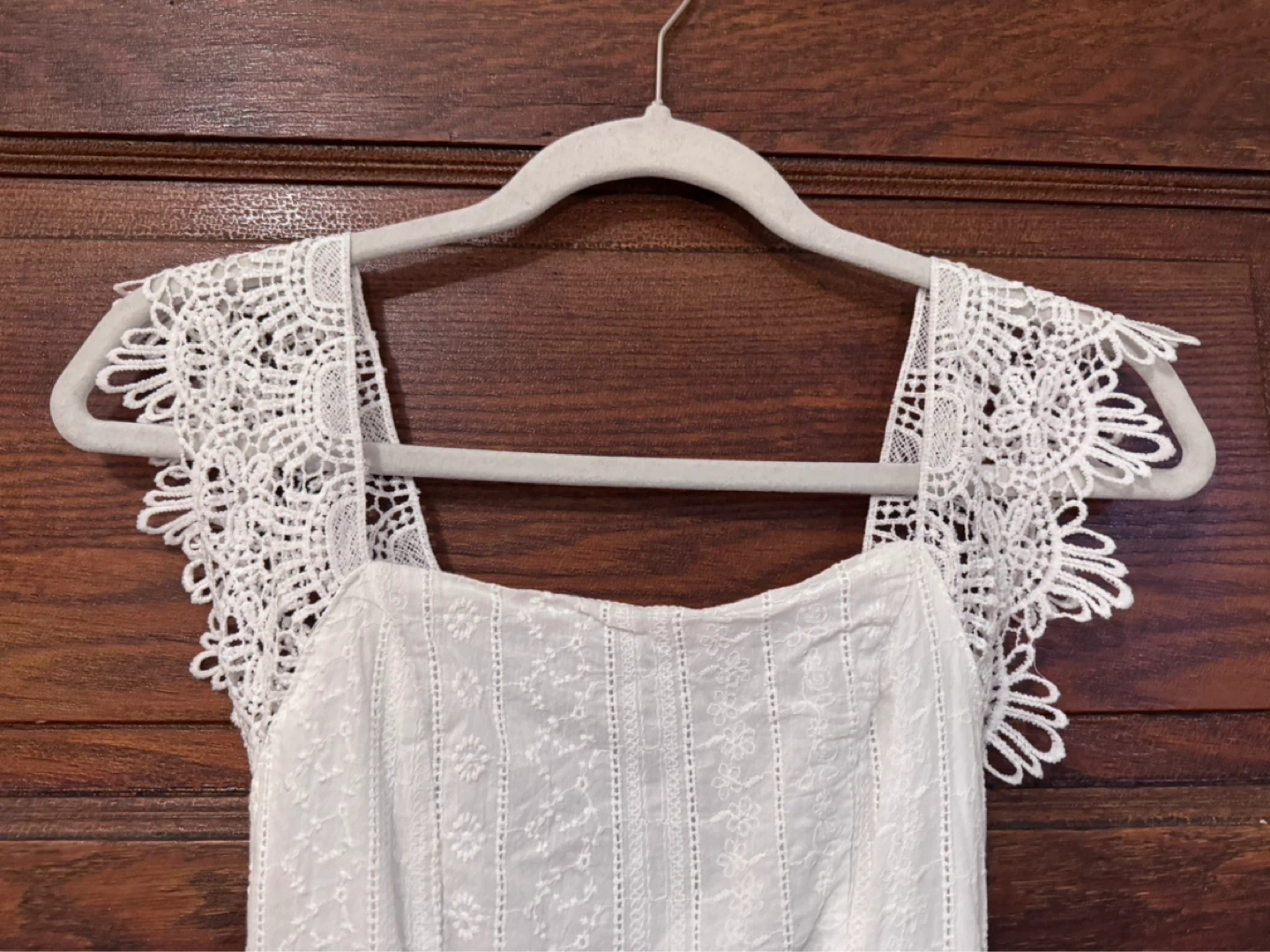 White Eyelet Lace Dress - Small - photo 5