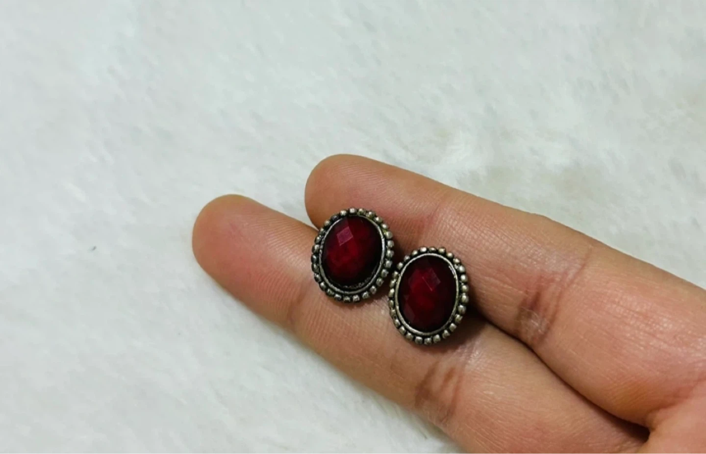 Blue Gemstone & Crystal Stud Earrings - photo 2
