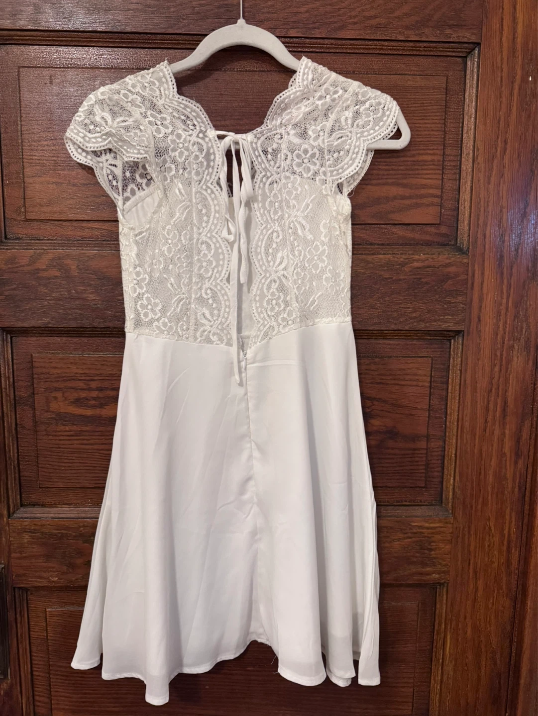 White Lace Cap Sleeve Dress - XS - photo 2