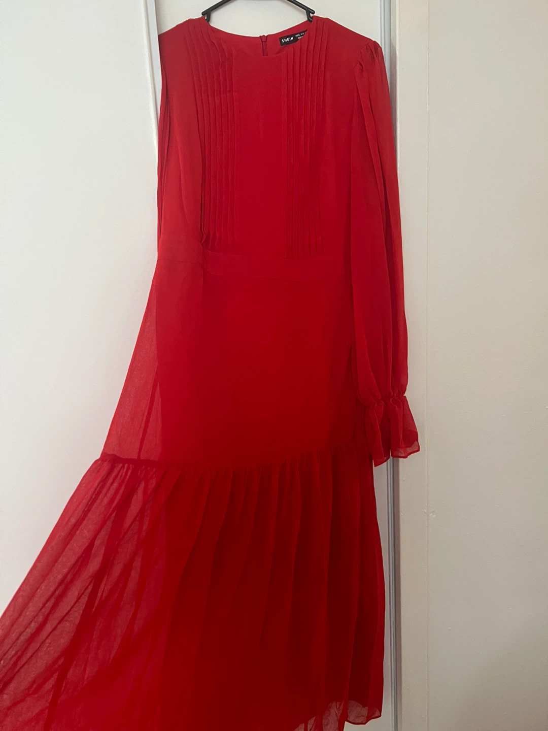 SHEIN Red Pleated long Dress - photo 2