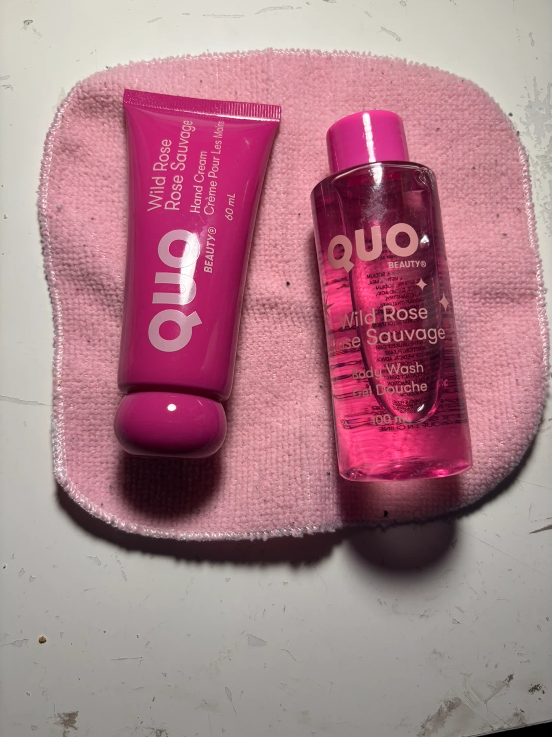 QUO Beauty Wild Rose Hand Cream & Body Wash Set