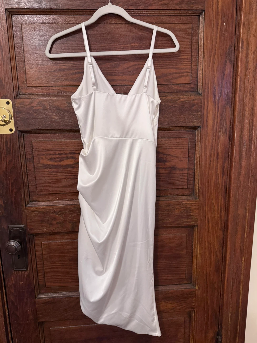 White Satin Slip Dress - Small - photo 2