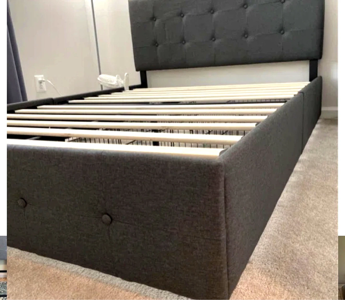 Bed queen storage bed