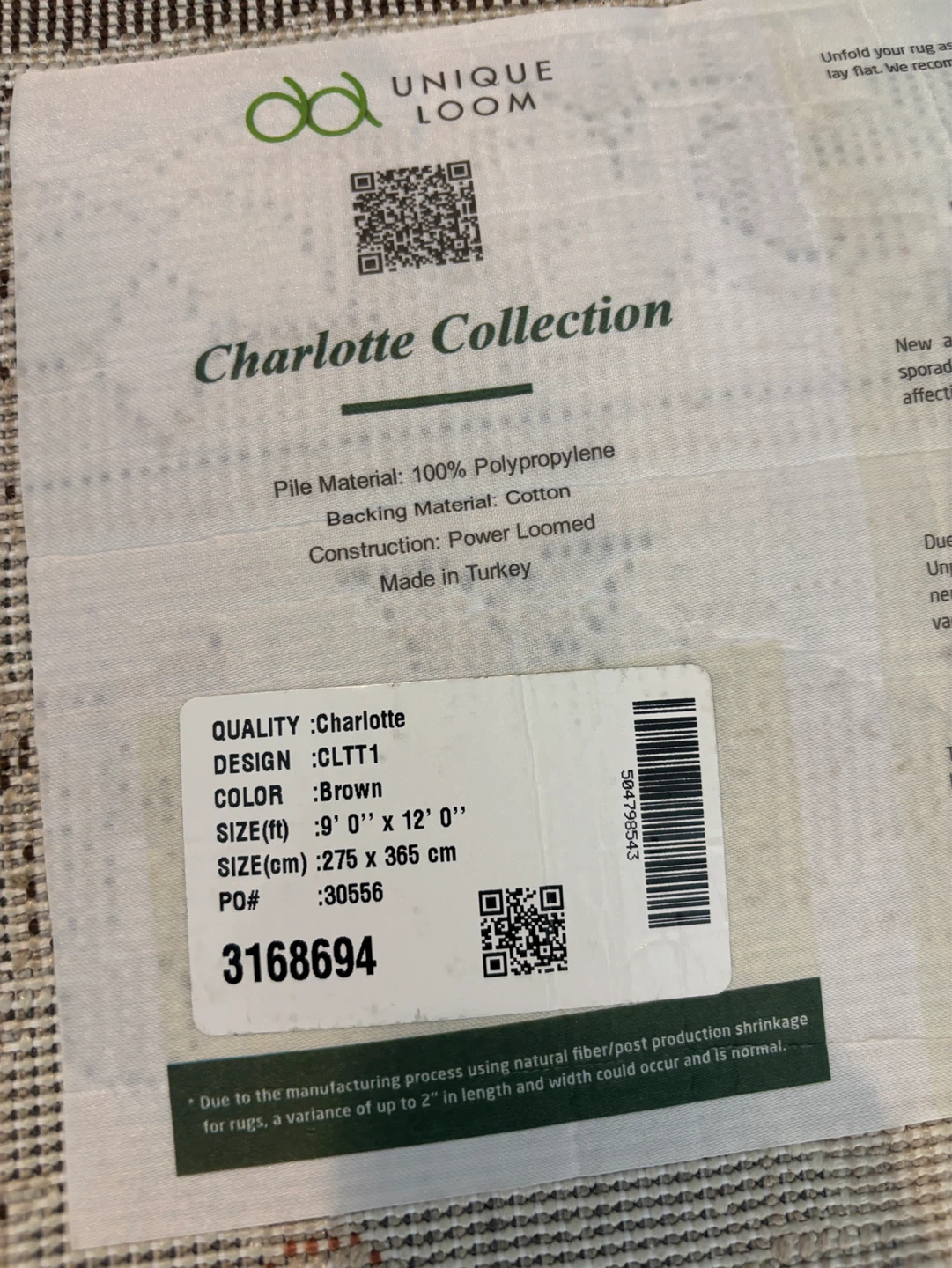 Charlotte Collection Rug - 9' x 12' - photo 4