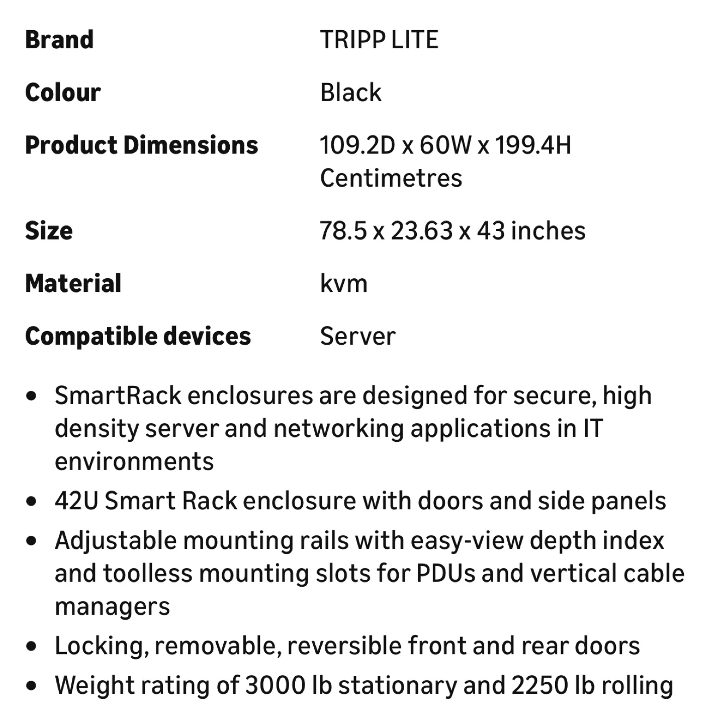 Tripp Lite 42U Server Rack Enclosure Cabinet - photo 2