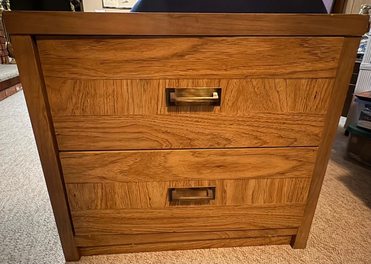 Wood 2-Drawer Nightstand