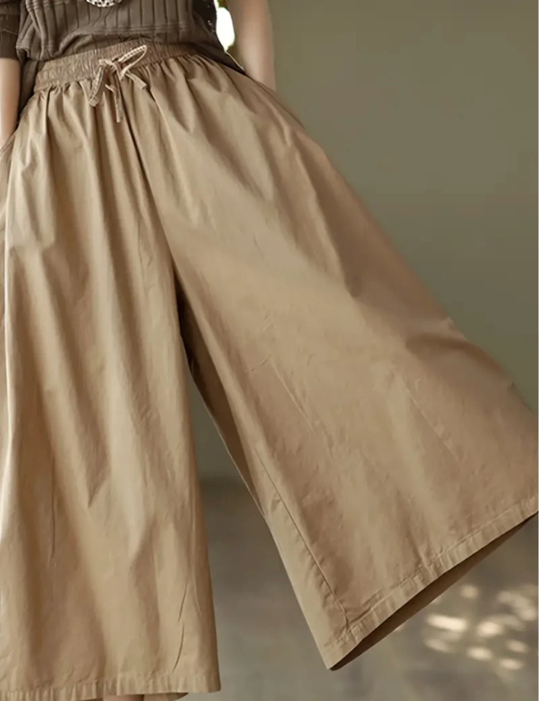 Women's Beige Wide-Leg Culottes - photo 4