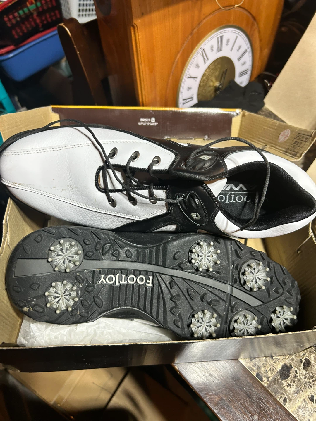 FootJoy Golf Shoes - White/Black - Size 10 M