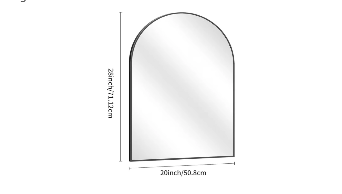 Arched Wall Mirror - 28" x 20" - photo 2