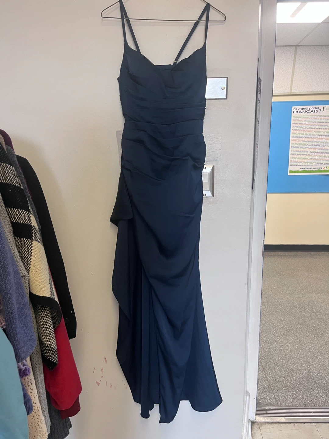 Azazie Thora Navy Open Back Prom Dress - photo 2