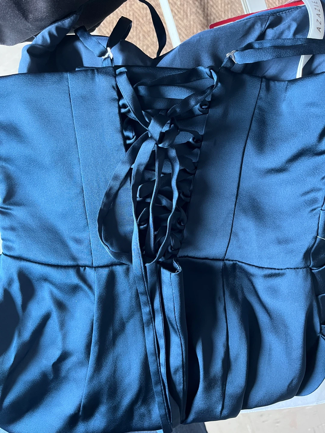 Azazie Thora Navy Open Back Prom Dress - photo 4