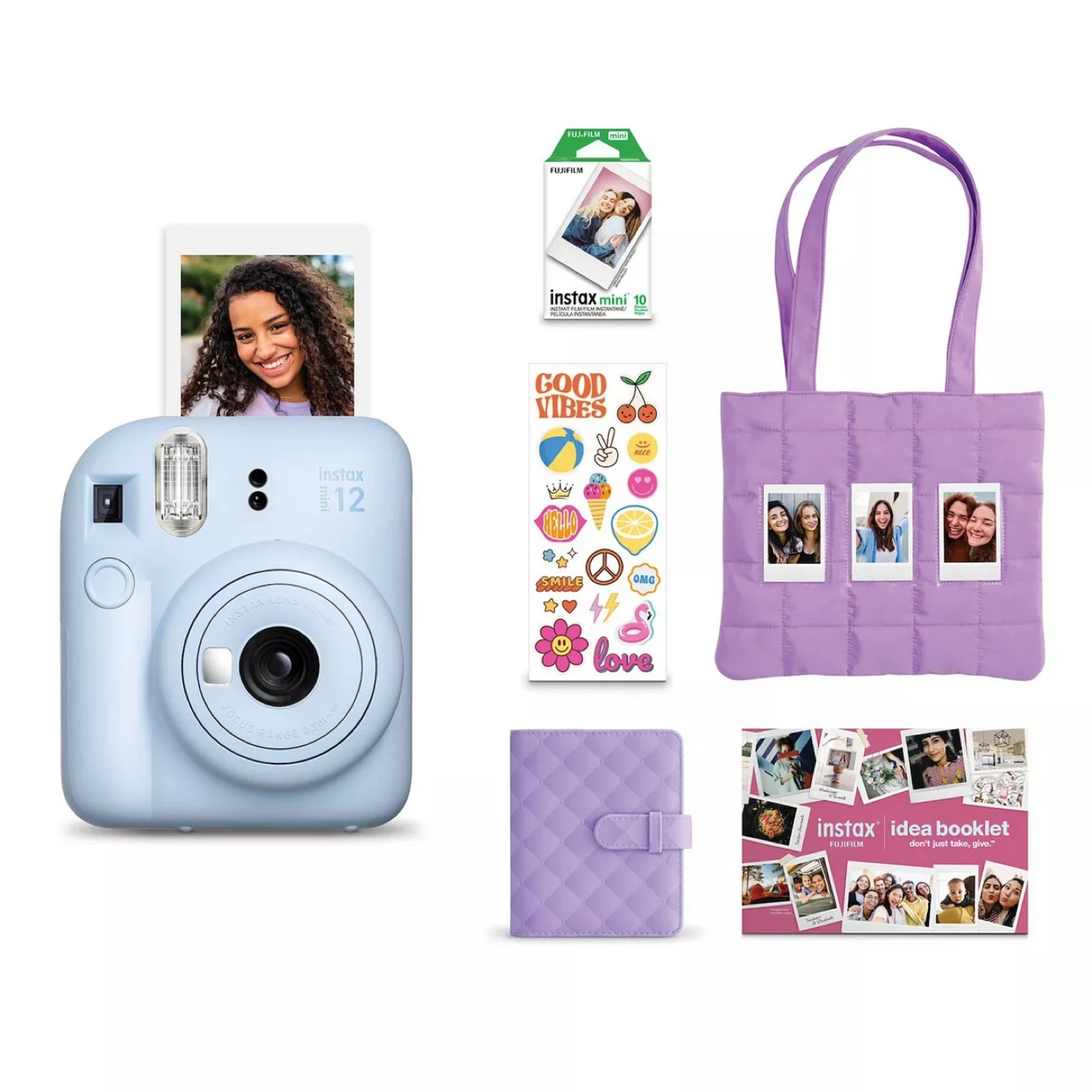 Fujifilm Instax Mini 12 Instant Camera Bundle - Pastel Blue