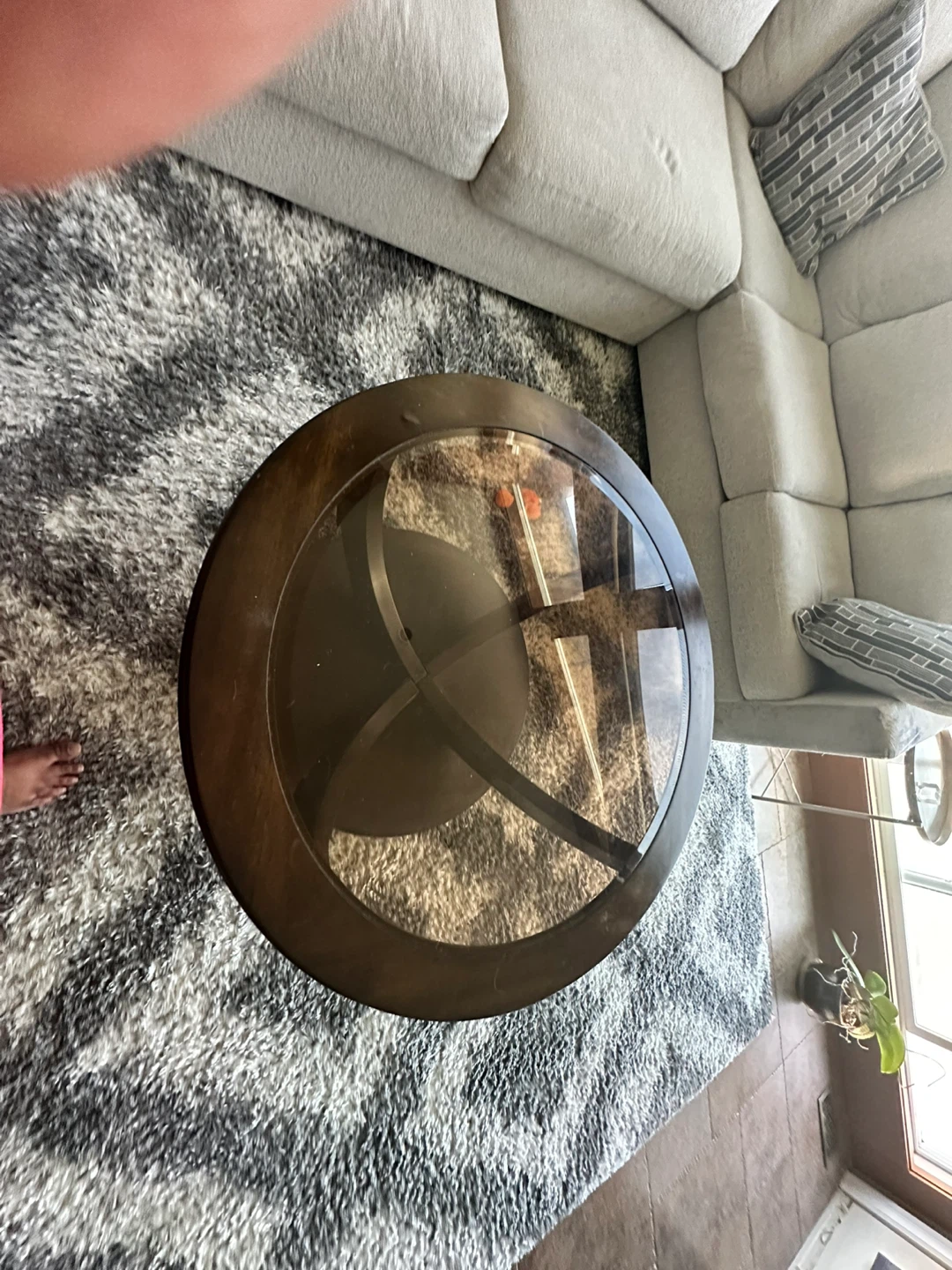 Round Glass Top Coffee Table