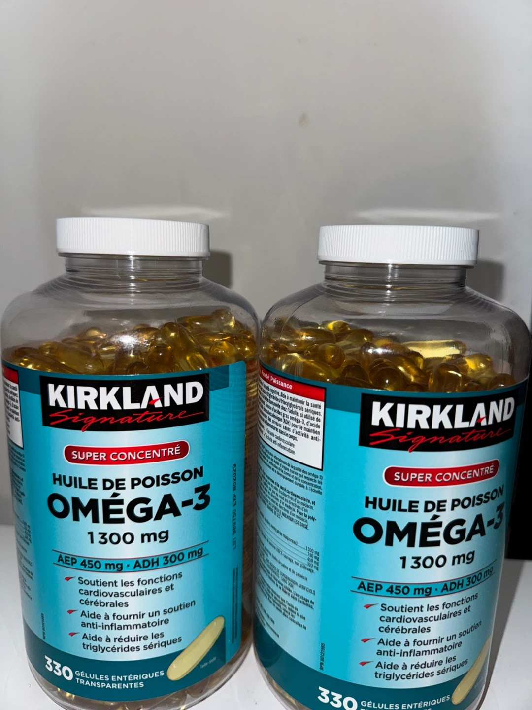 Kirkland Signature Omega-3 Fish Oil 1300 mg (330 G&eacute;lules)