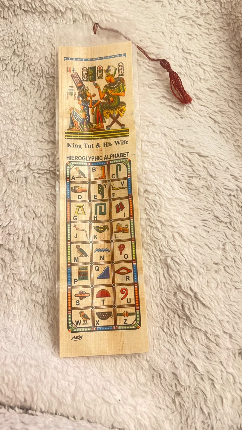 Papyrus Ancient Egyptian King Tut Hieroglyphics Bookmark - photo 3