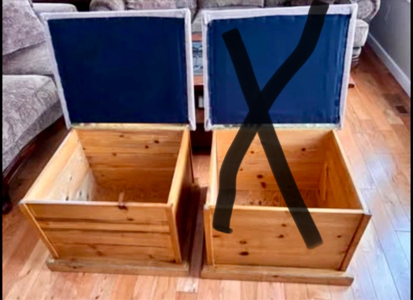 (1)Vintage Handcrafted Wooden Storage Ottomon Boxes - photo 2