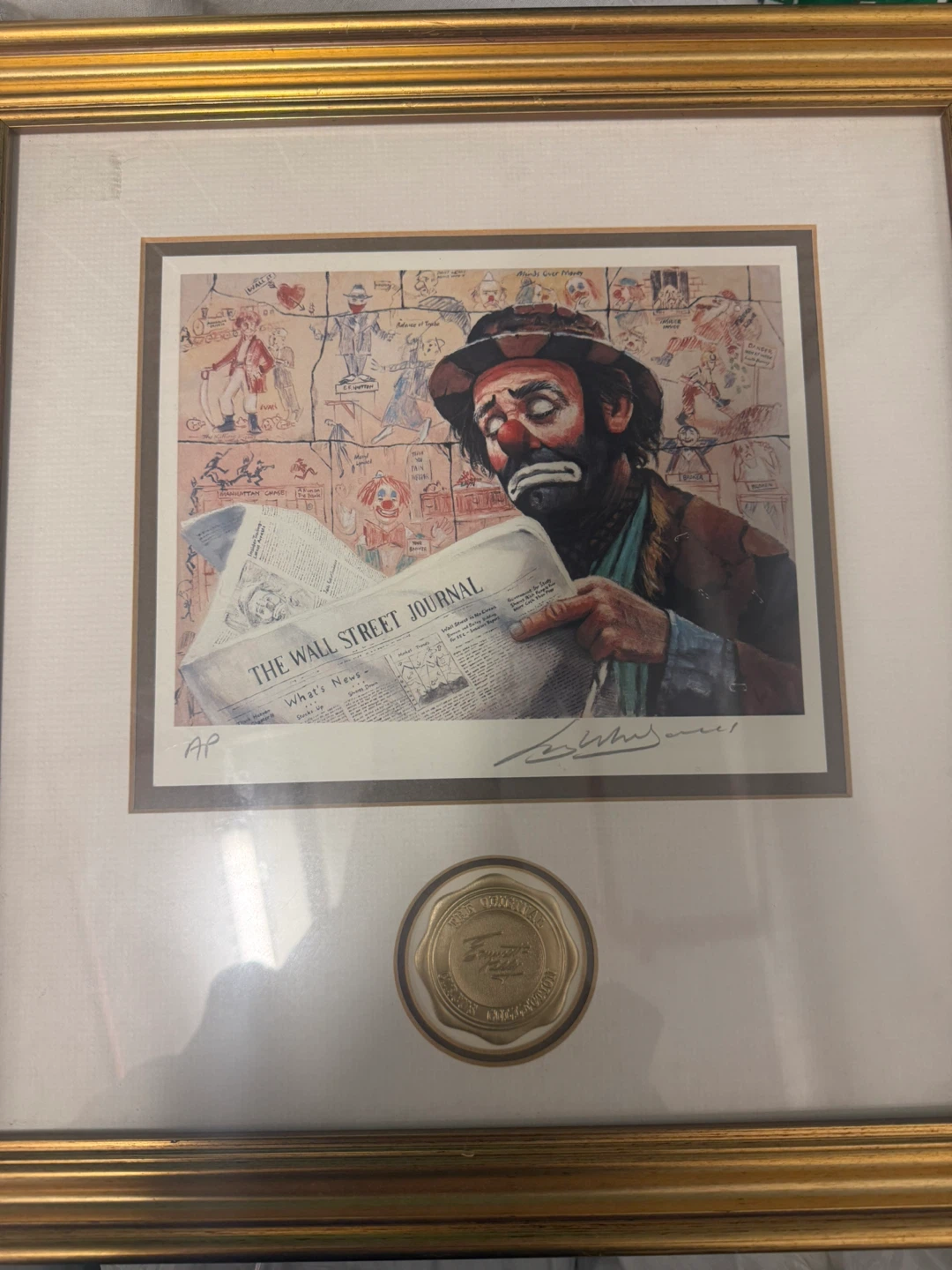 Framed Emmet Kelly Circus Collection Lithograph "The Tycoon" - photo 3