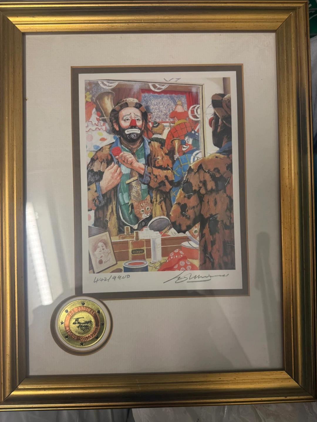 Framed Emmet Kelly Circus Collection Lithograph "The Tycoon"