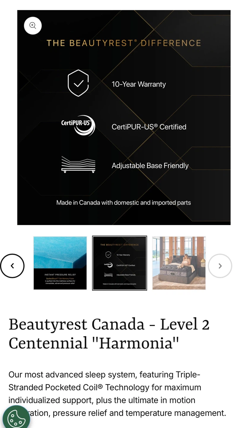 Beautyrest Canada - KING Level 2 Centennial "Harmonia" Mattress - photo 3